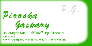 piroska gaspary business card